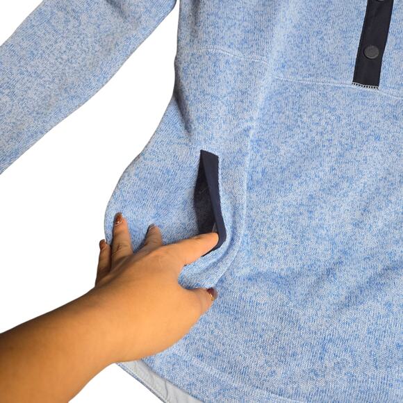 Vineyard Vines Sweater Fleece Snap-Placket Pullover In Blue Size: S - Picture 5 of 7